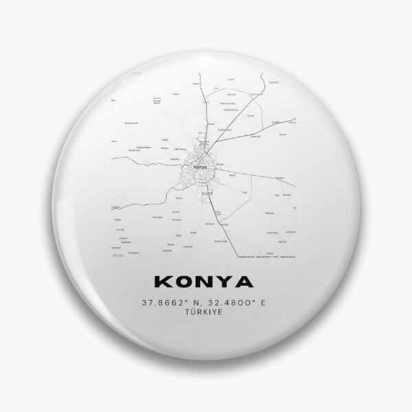 Item preview, Minimalist Konya Map – Contemporary Black & White Print designed and sold by RM-Journey.