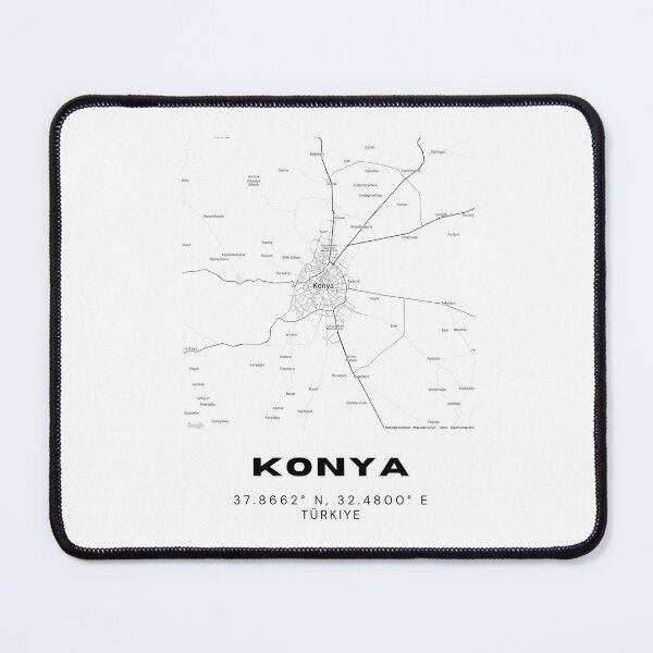 Item preview, Minimalist Konya Map – Contemporary Black & White Print designed and sold by RM-Journey.