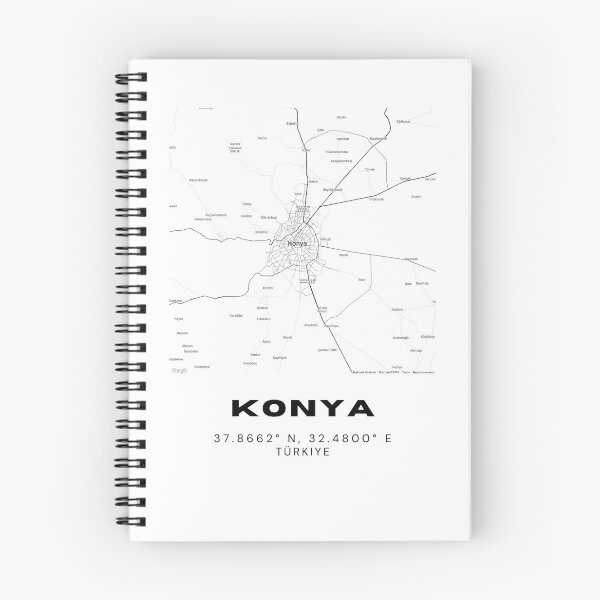 Item preview, Minimalist Konya Map – Contemporary Black & White Print designed and sold by RM-Journey.