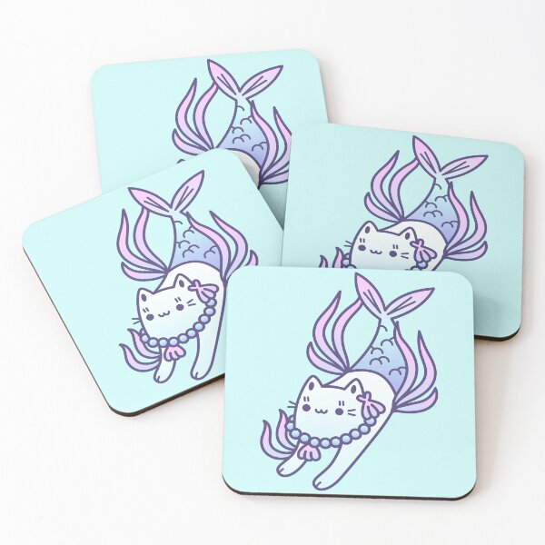 Item preview, Kawaii Mermaid Cat Illustration – Cute Mercat Design designed and sold by musingtreeart.