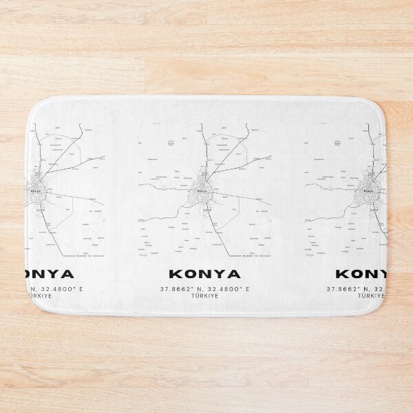 Item preview, Minimalist Konya Map – Contemporary Black & White Print designed and sold by RM-Journey.