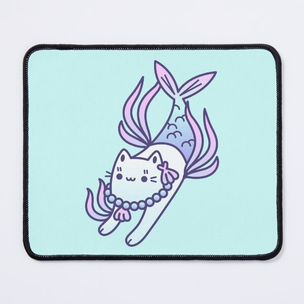 Item preview, Kawaii Mermaid Cat Illustration – Cute Mercat Design designed and sold by musingtreeart.