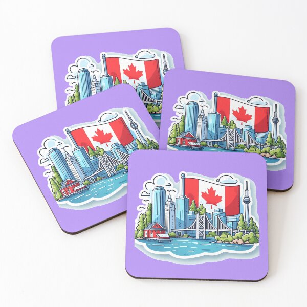 Item preview, Bay & Front Canada Minimalist Watercolor Cityscape Sticker,  designed and sold by PaintMeWorld.