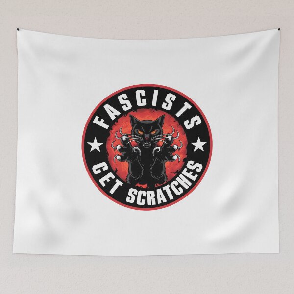 Item preview, Defiant Black Cat: Anti-Fascist Sticker designed and sold by Brian Hibbs.