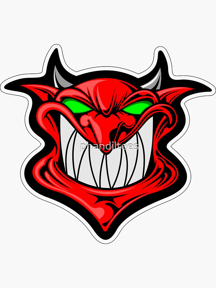 Red Demon Sticker Sticker By Phandiltees Redbubble