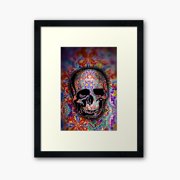 Flower Sugar Skull Framed Art Print