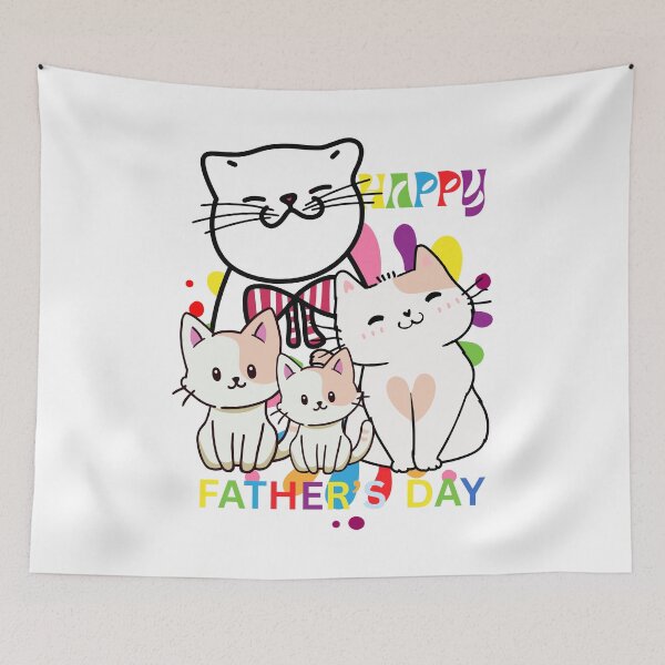 Item preview, Happy Father's Day Cute Cat Family T-Shirt – Gift for Dad designed and sold by mhmehdawi.