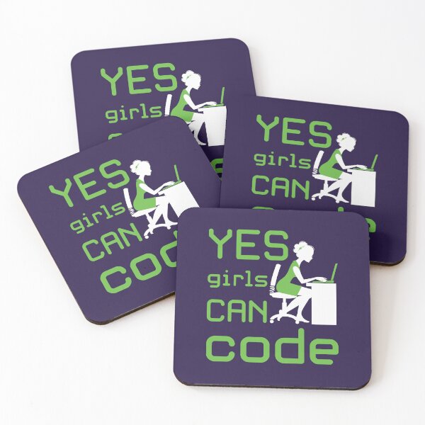 Item preview, Yes Girls Can Code Coder Coding Programmer Programming designed and sold by jaygo.