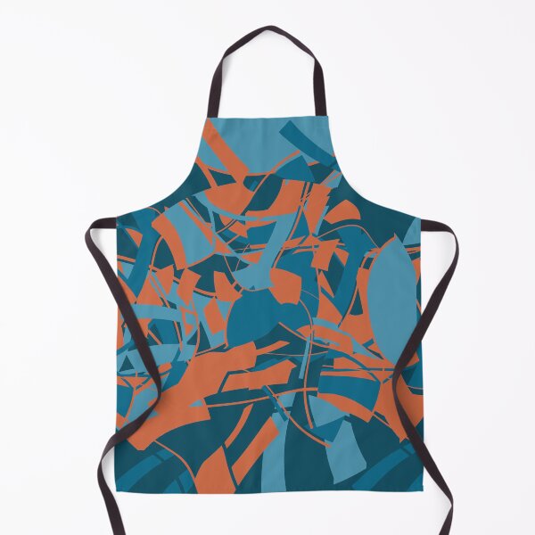 Artikelvorschau, Türkis-Orange auf dunkelblauem abstraktem Blumenmuster entworfen und verkauft von ElasticPixels.