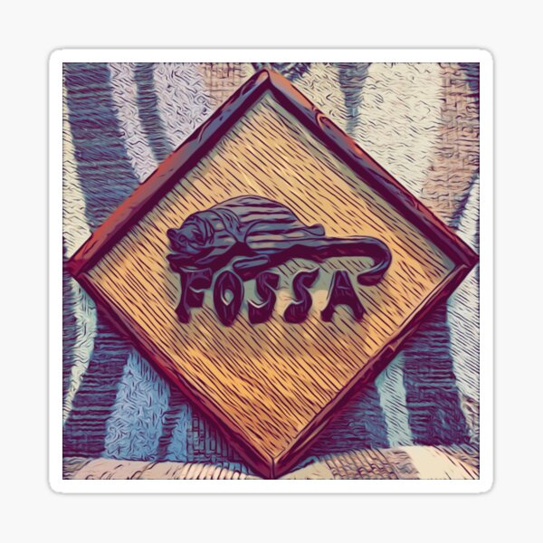 Item preview, Madagascan Fossa Intarsia with Chair Background Red Letters designed and sold by Jonathan's Nature Crafts.