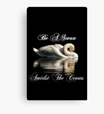 Be A Swan Amidst The Crows Canvas Print