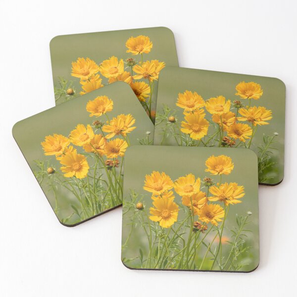 Item preview, Yellow cosmos flowers in a field designed and sold by KRFNatureGifts.