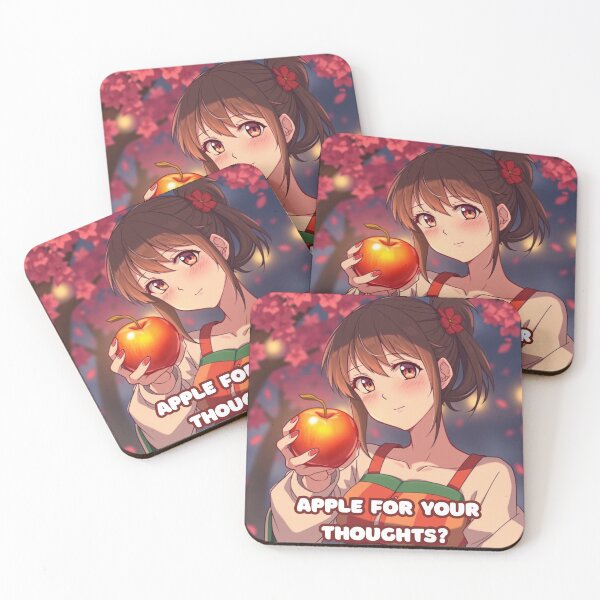 Item preview, Apple for Your Thoughts – Cute Anime Girl Meme designed and sold by Jane-Phoenix.