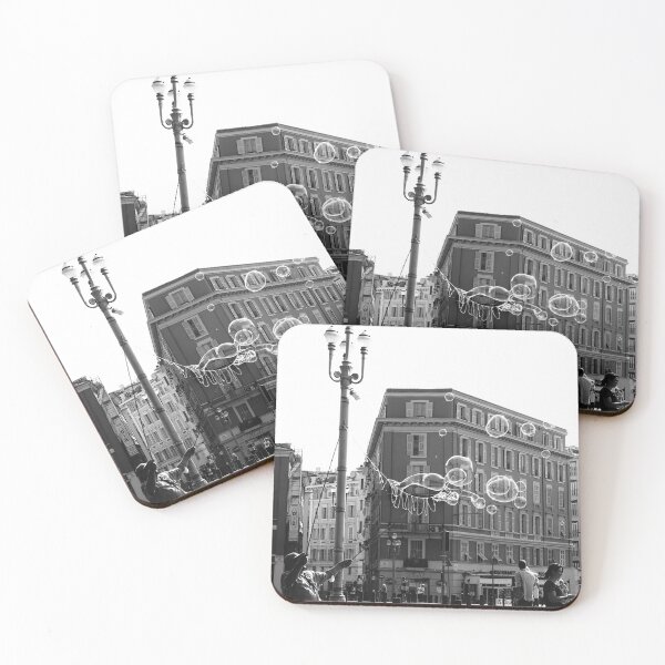 Item preview, Bubbles Artist in City of Nice - Black and White Street Photography designed and sold by CarolinaReina.
