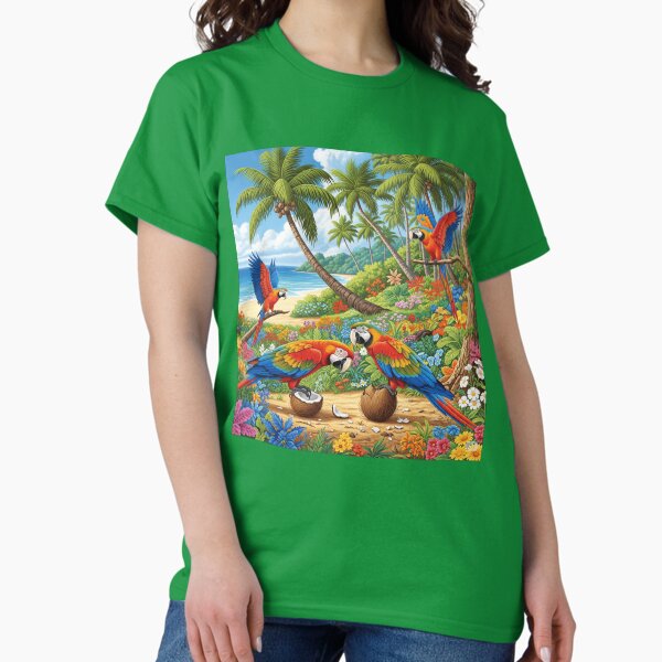 Item preview, Tropical Macaw Paradise - Vibrant Forest & Ocean Scene designed and sold by levshare.