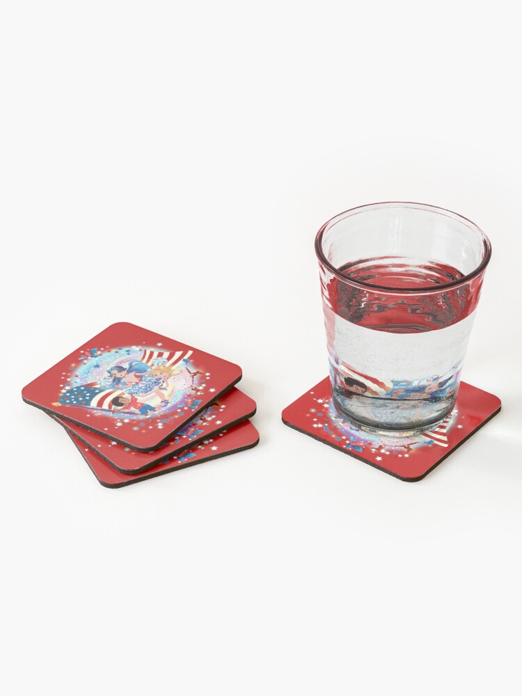 Thumbnail 2 of 5, Coasters (Set of 4), Red Patsy Collection – Bold, Brave & Magical! designed and sold by FairyBookClub.
