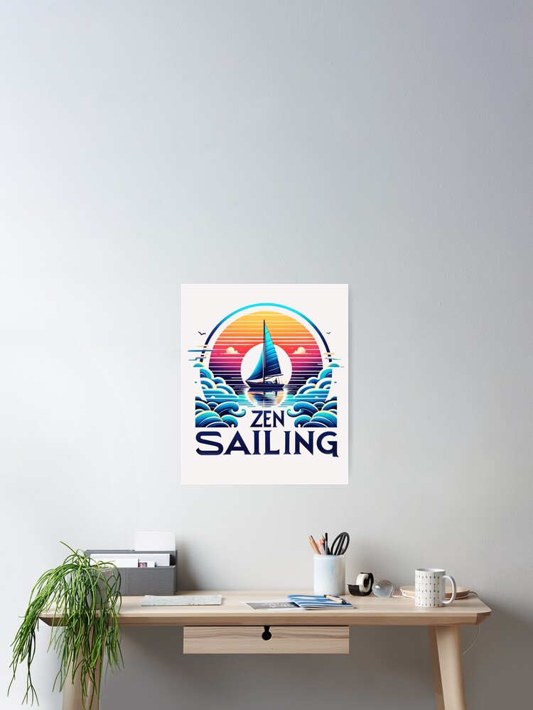 Thumbnail 2 of 3, Poster, zen sailing designed and sold by creativechaster.
