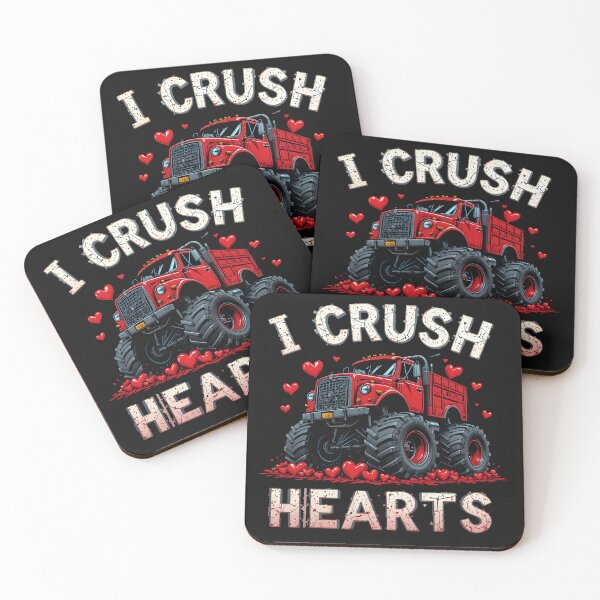 Item preview, Valentines Day Monster Truck Boys Toddler I Crush Hearts  designed and sold by harry mac.