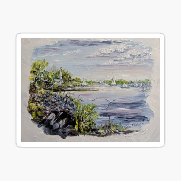 Aperçu de l'œuvre Petite chapelle blanche sur la côte créée et vendue par FairhurstArtGallery.