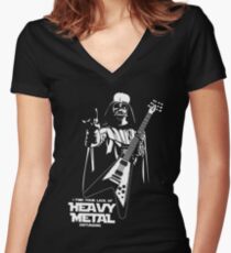 Funny Darth Vader Heavy Metal Women's Fitted V-Neck T-Shirt