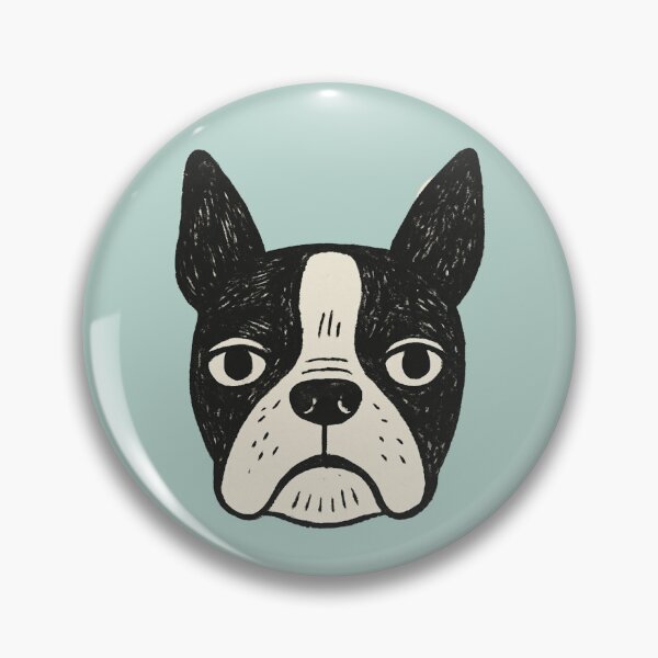 Item preview, Retro Boston Terrier Dog Pattern – Black & White on Teal Background designed and sold by Andrea Lauren.