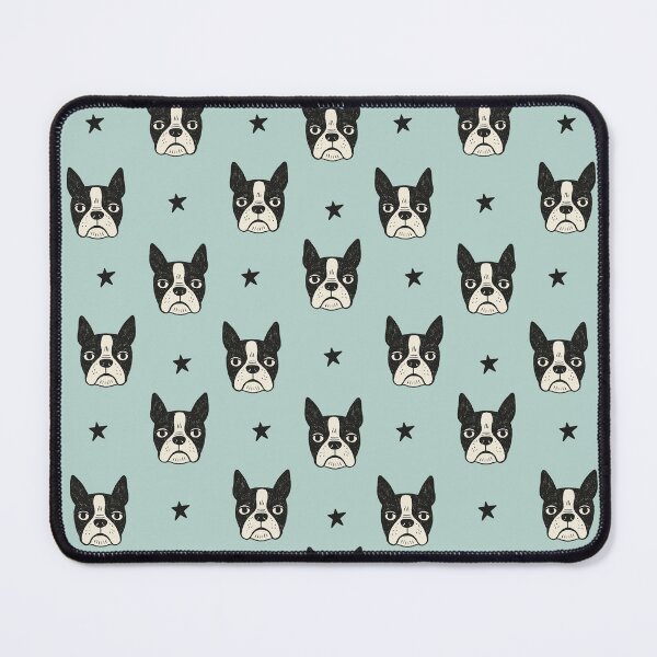 Item preview, Retro Boston Terrier Dog Pattern – Black & White on Teal Background designed and sold by Andrea Lauren.