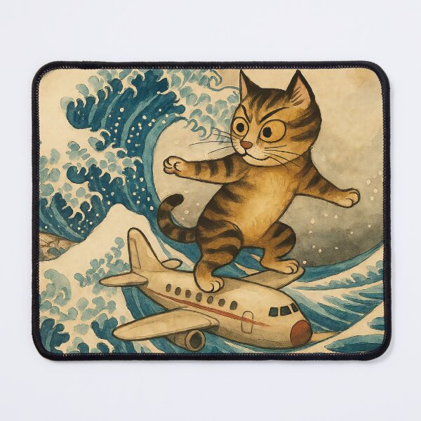 Item preview, Surfing the Skies: Cat on a Cloud Rider designed and sold by WaGlobal.