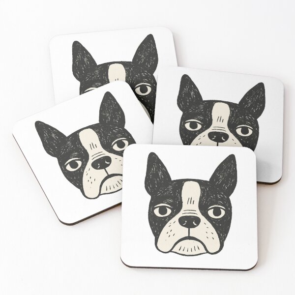 Item preview, Black & White Boston Terrier Dog Pattern – Minimalist Star Design on White Background designed and sold by Andrea Lauren.