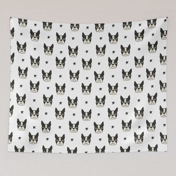 Item preview, Black & White Boston Terrier Dog Pattern – Minimalist Star Design on White Background designed and sold by Andrea Lauren.