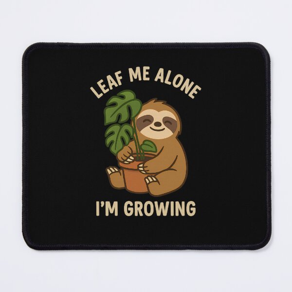 Item preview, Cute Sloth Hugging Plant Leaf Me Alone Funny Botanical Pun designed and sold by InkInduldge.