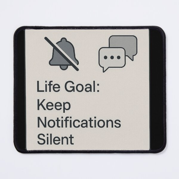 Item preview, Life Goal: Keep Notifications Silent – Minimalist Tech Humor designed and sold by TeesAndSass.