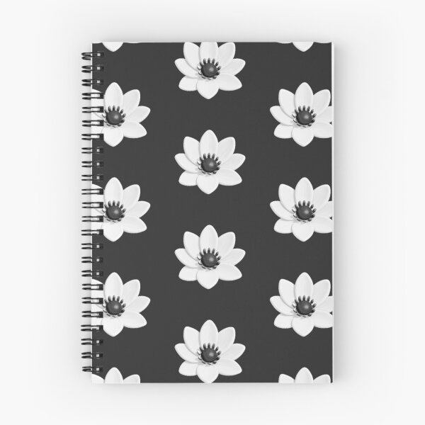 Item preview,  White lotus 3D flower trendy pattern black background designed and sold by HandmadeMood.