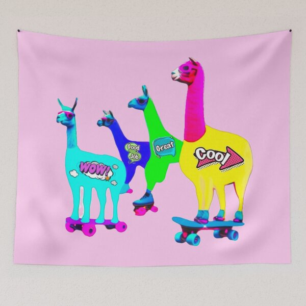 Item preview, Llamas on Skateboards (Pop Art Edition) designed and sold by asanaworld.