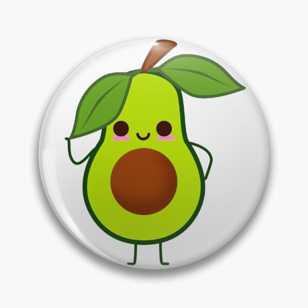 Item preview, Cute Kawaii Avocado Sticker – Happy Avocado with Pink Cheeks & Leaf Hat designed and sold by Blueprint&co.