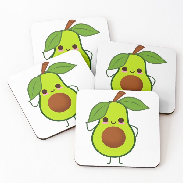 Item preview, Cute Kawaii Avocado Sticker – Happy Avocado with Pink Cheeks & Leaf Hat designed and sold by Blueprint&co.