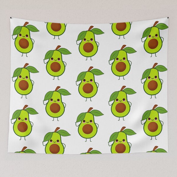 Item preview, Cute Kawaii Avocado Sticker – Happy Avocado with Pink Cheeks & Leaf Hat designed and sold by Blueprint&co.