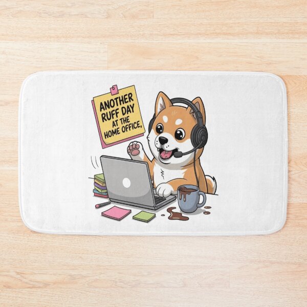 Item preview, Ruff Day at the Home Office – Funny Dog Design designed and sold by Petpixy.