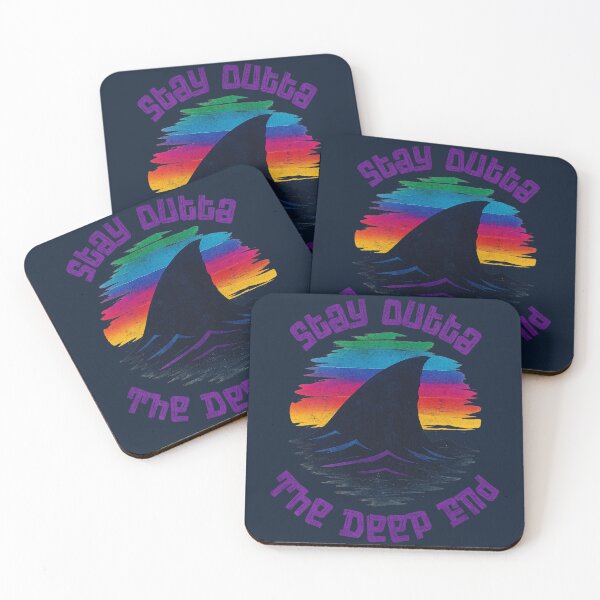 Item preview, Stay Outta The Deep End Retro Shark Shirt designed and sold by RizVibes.