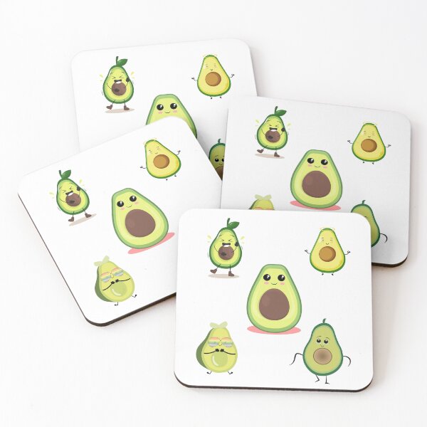 Item preview, Cute Avocado Sticker Sheet – Laughing, LGBT Glasses, Meditating, Dancing & Smiling Avocado Stickers designed and sold by Blueprint&co.