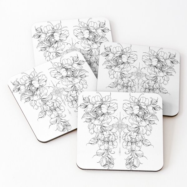 Item preview, Floral Symmetry – Botanical Tattoo Art designed and sold by Zel'Ink.