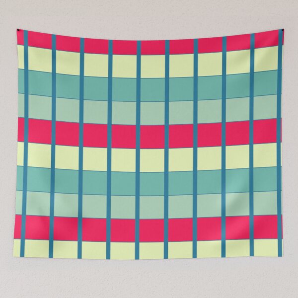 Item preview, Seamless Color-Block Grid Pattern with Teal Stripes designed and sold by larissa-myrie.
