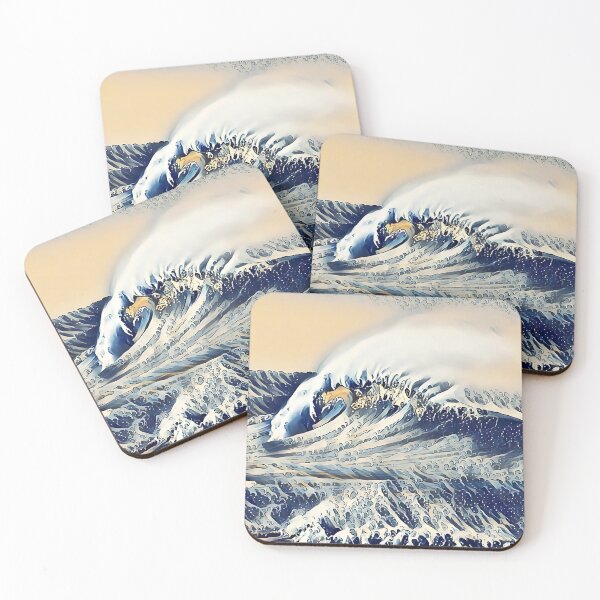 Item preview, 1 Majestic Ocean Wave Painting with Surfer Silhouette designed and sold by POETTICA.