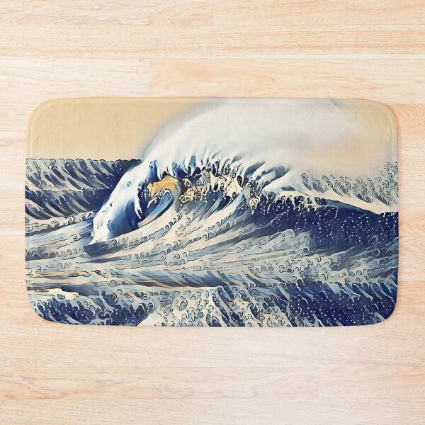 Item preview, 1 Majestic Ocean Wave Painting with Surfer Silhouette designed and sold by POETTICA.
