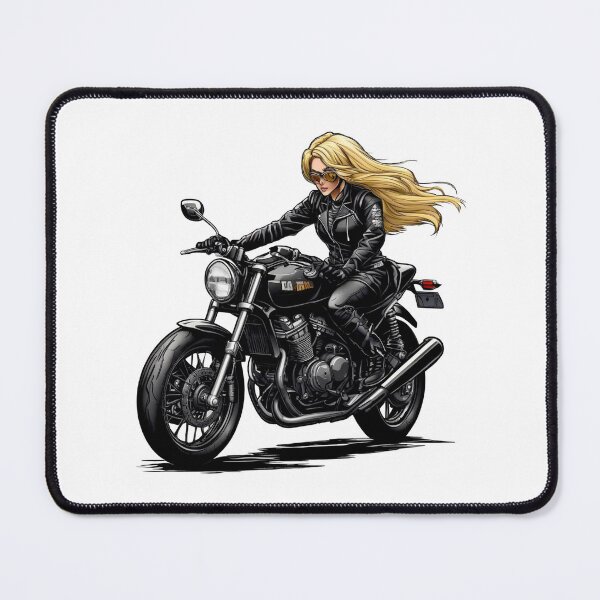 Item preview, Blonde babe on a motorbike designed and sold by AndreeaIonescu.
