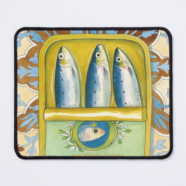 Item preview, Norwegian Smoked Sardine Can Vintage Art	 designed and sold by weirdfishes123.