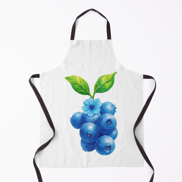 Item preview, Blueberry Blossom – Watercolor Fruit Cluster with Leaf and Flower Accent designed and sold by ArtfulWeave.