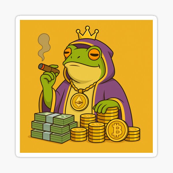 Item preview, Crypto Frog King – Wealth, Power & Web3 Vibes designed and sold by MarinaBlackArt.