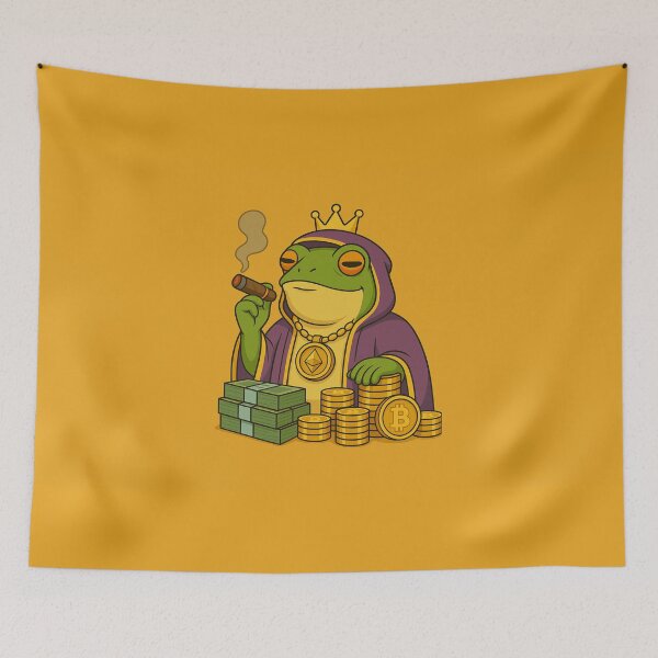 Item preview, Crypto Frog King – Wealth, Power & Web3 Vibes designed and sold by MarinaBlackArt.