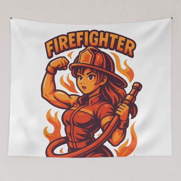 Item preview, Brave Firefighter Retro Strength designed and sold by JonelleTshirts.