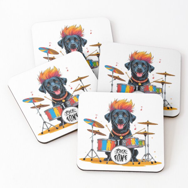 Item preview, Cute Rockstar Black Labrador Retriever Cartoon – Fun Music Dog Art designed and sold by Fredster1966.